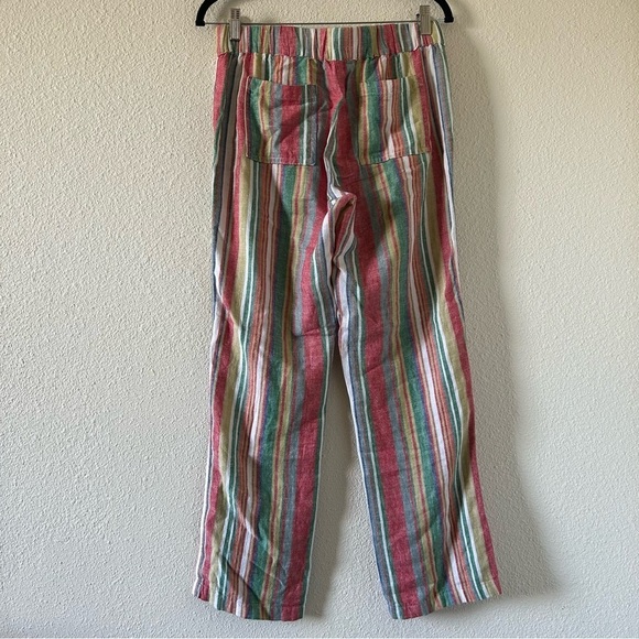 For Cynthia Linen Blend Pants Small Multicolored Vacation Cruise Beach Resort - Picture 6 of 12